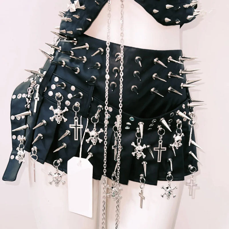Fairycore metalen ketting vetersluiting tube top
