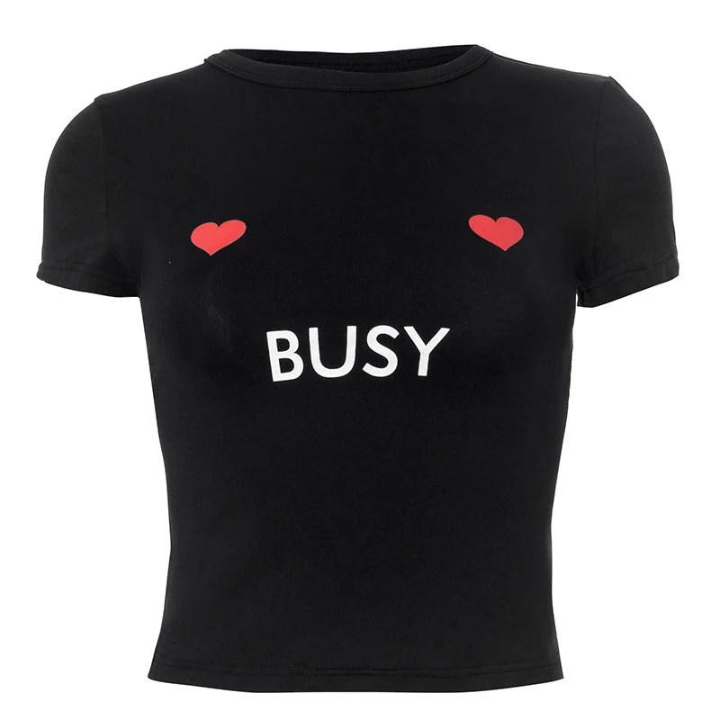 Grunge top met korte mouwen en letterprint