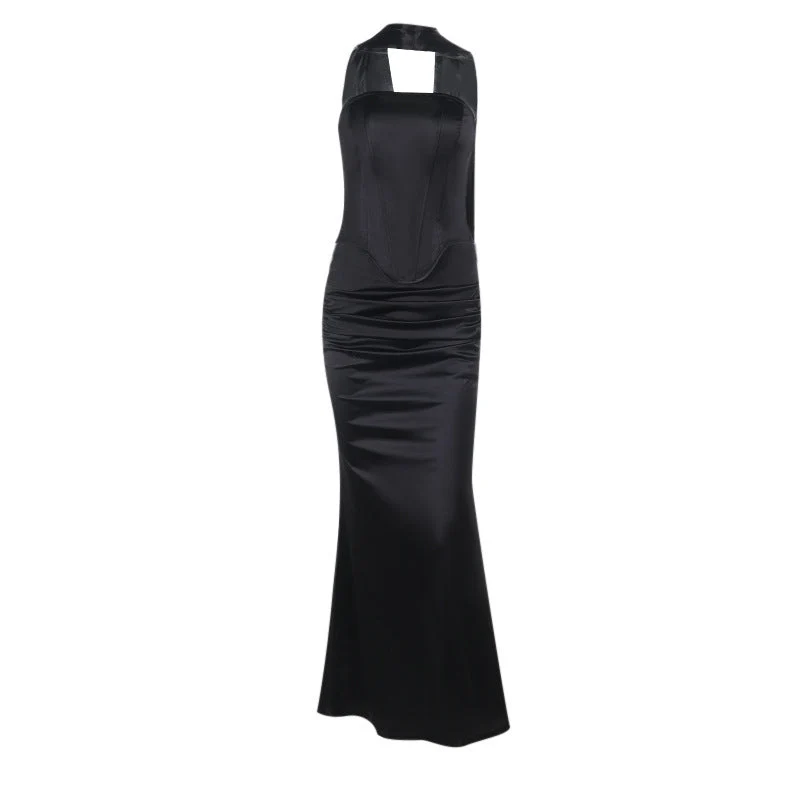 Set met geplooide korset maxi-rok