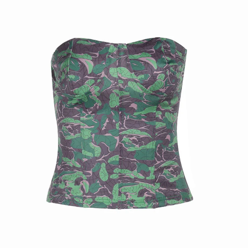Gotisch korset met contrasterende rugloze tube top