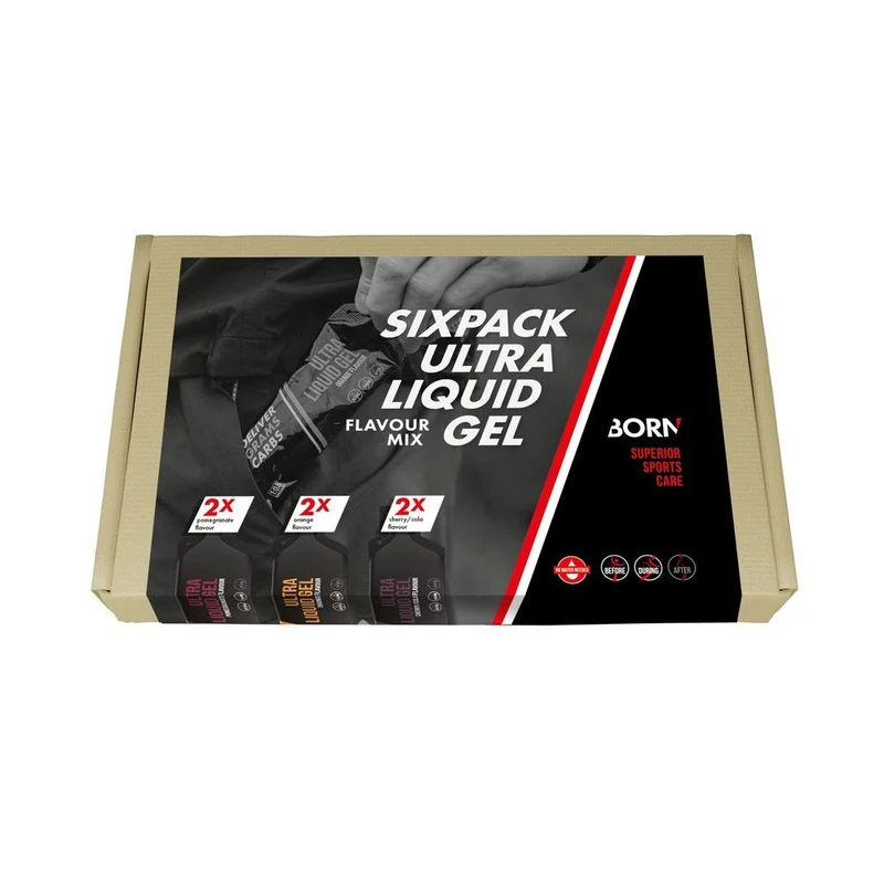 Born Drinkgel Ultra Liquid Sixpack Orange, Pomegranate & Cherry Cola 6 stuks