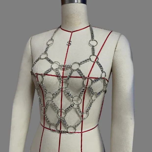 Halter o-ring metalen ketting holle bovenkant