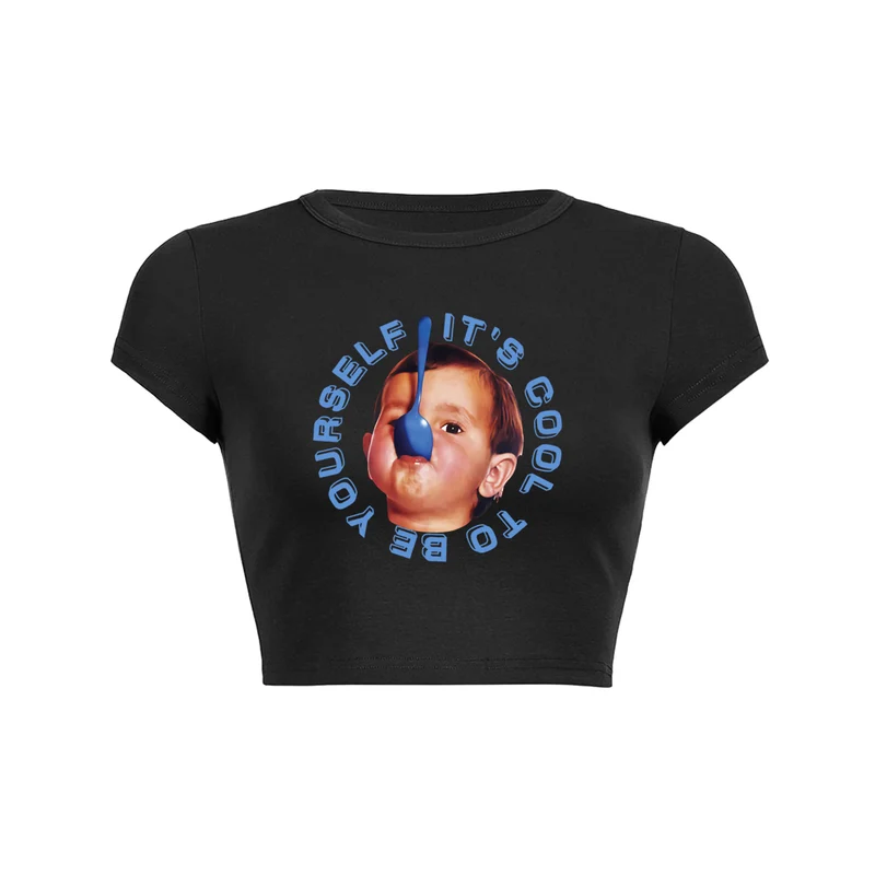 Y2K baby T-shirt crop top
