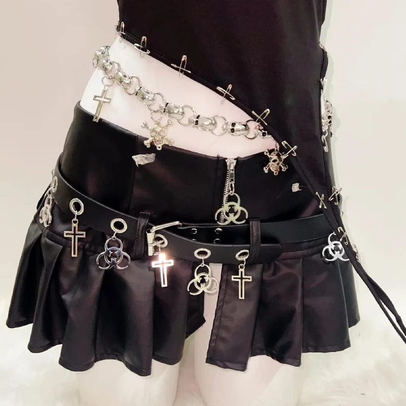 Gotische doodskop PU-leren riem top