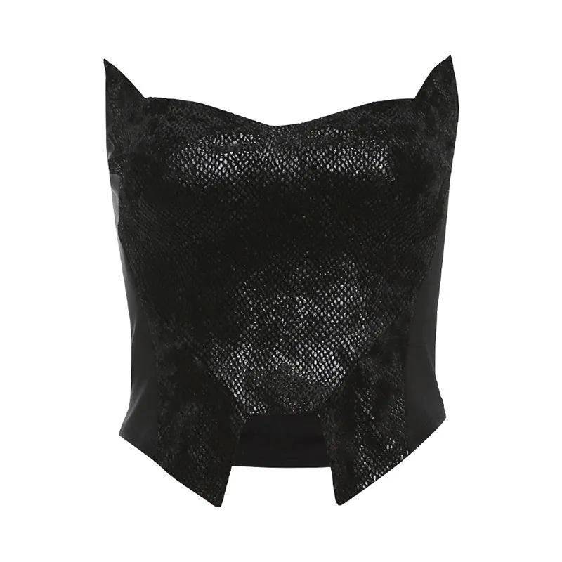 Grunge-achtige, rugloze, crop top met bandjes