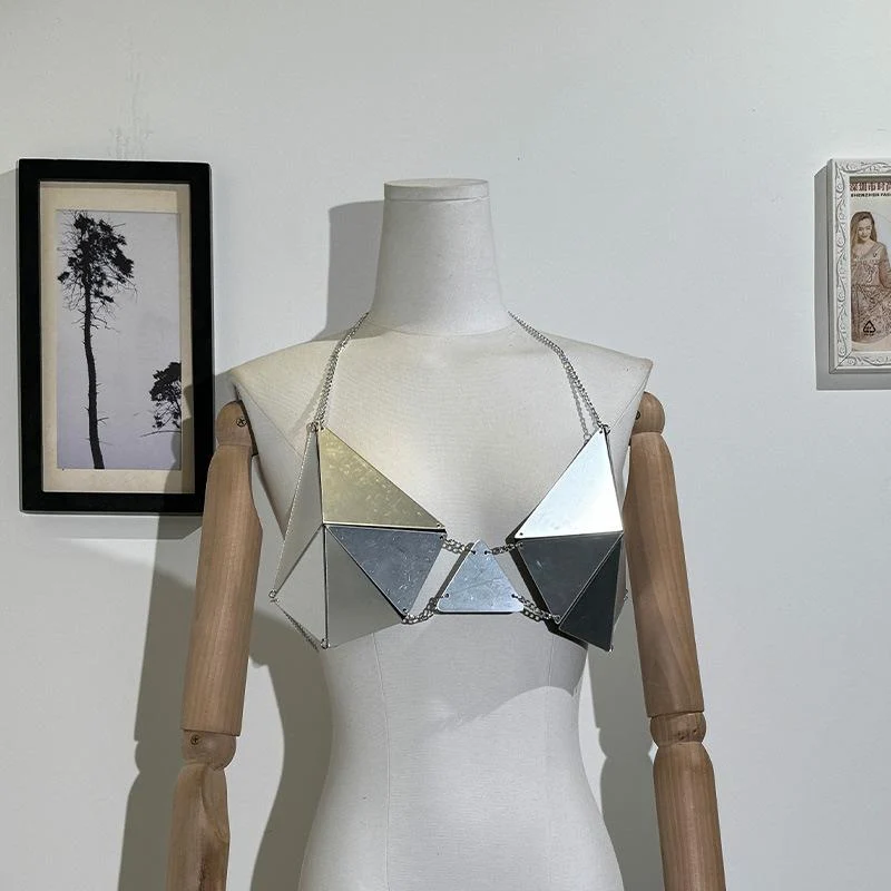Grunge v neck halter backless top
