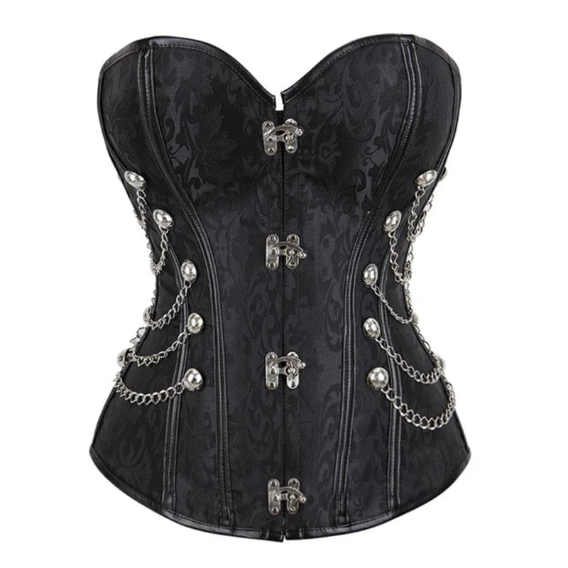 Sweetheart hals metalen ketting corset tube top