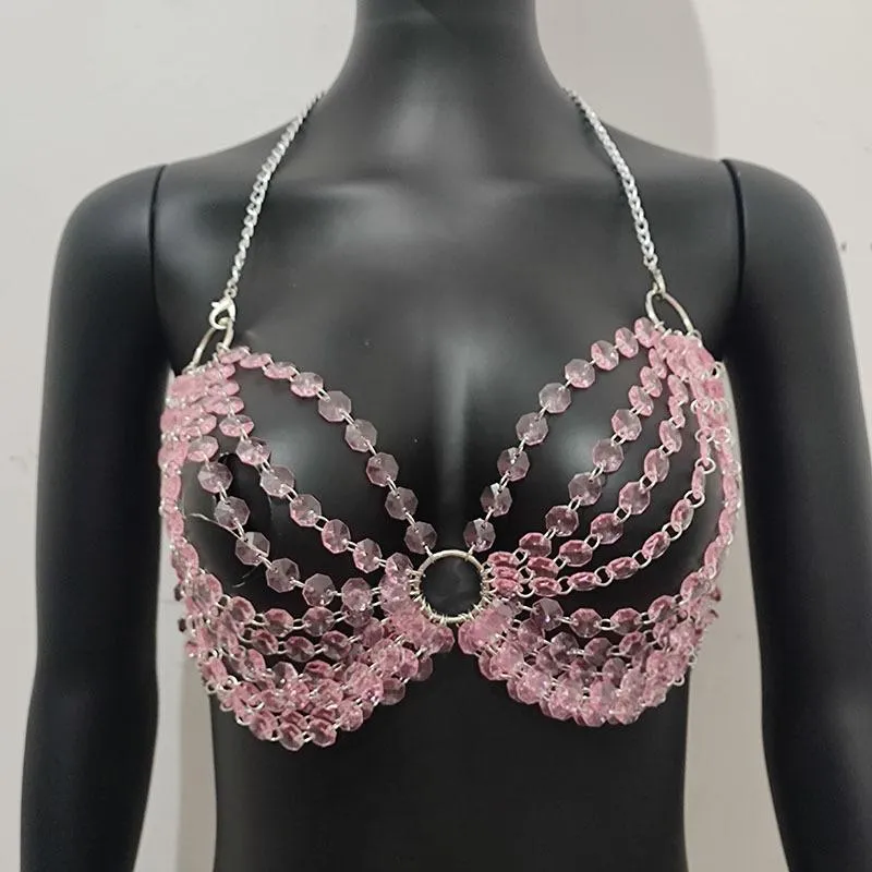 Halter o-ring kristal holle rugloze crop top
