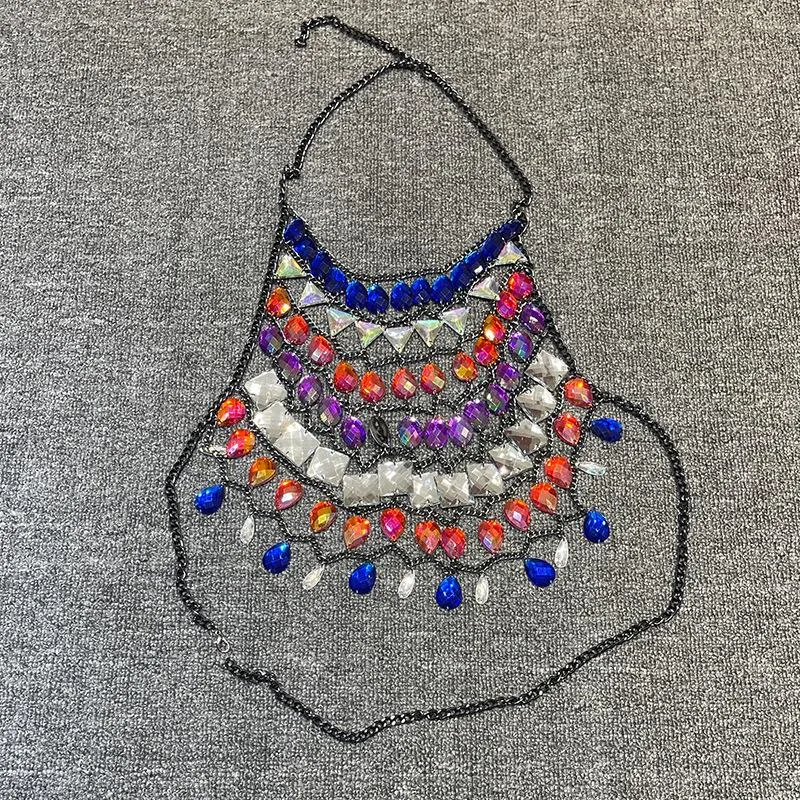 Halter kristal holle metalen ketting top