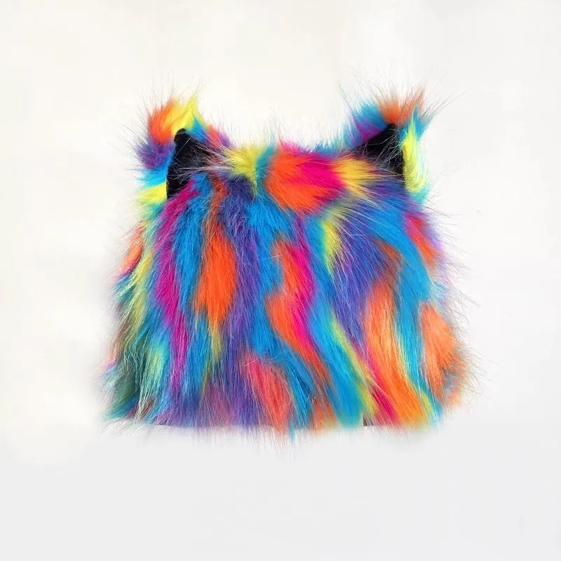 Pluizige contrasterende kattenoren applicatie pet