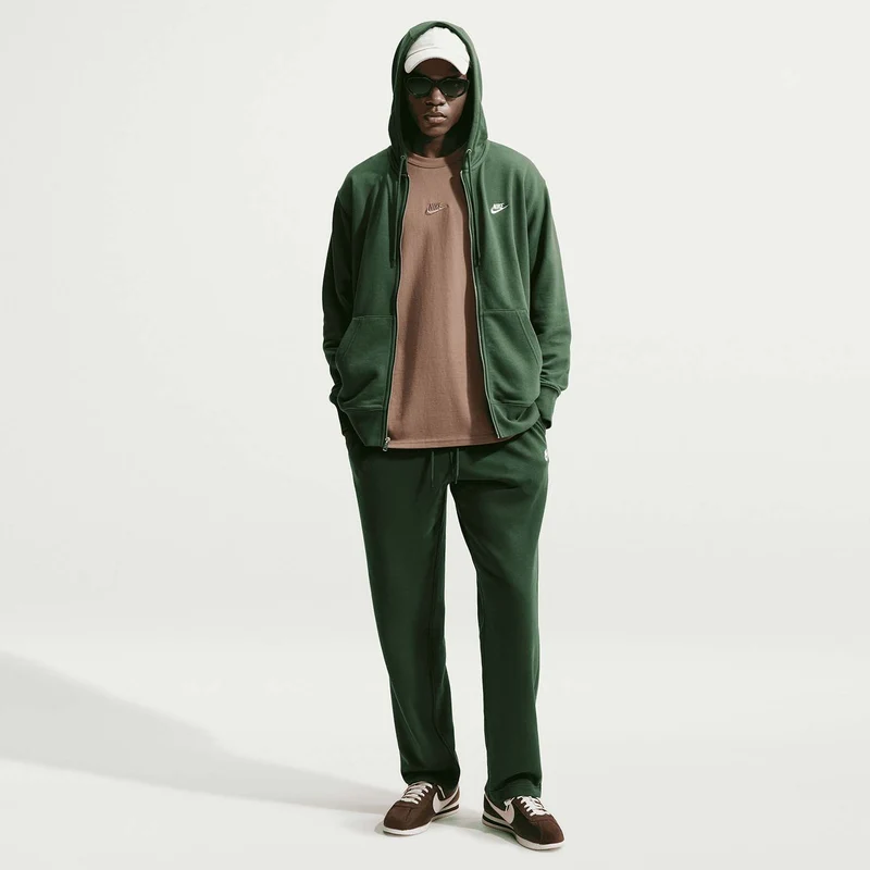 club open-hem fleece broek