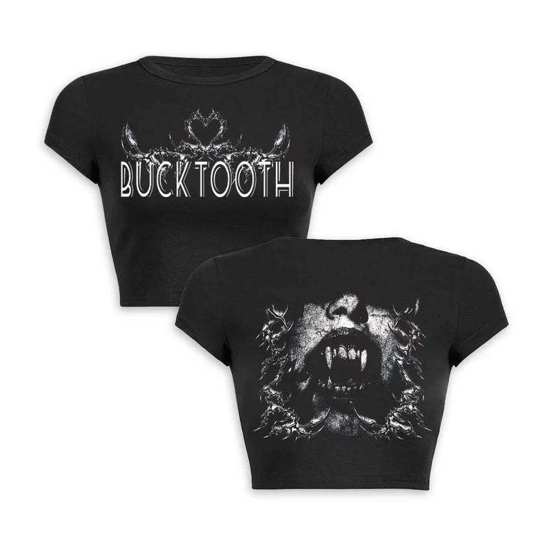 Y2K Fanged Horror crop top