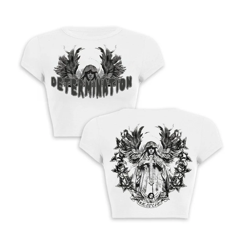 Y2K-vastberadenheid Engel Crop Top