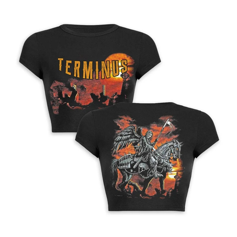 Y2K Sunset Rider baby tee crop top