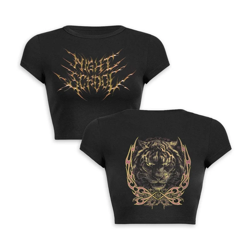 Y2K Savage Claw Crop Top Baby Tee