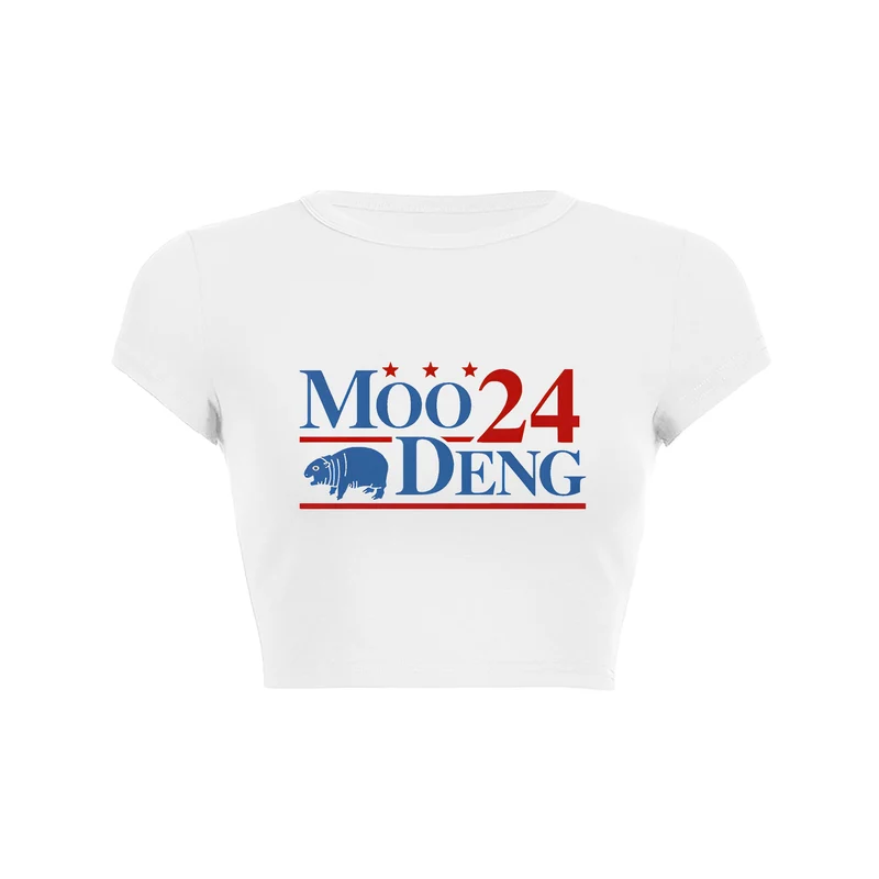 Y2K Hippo Campaign Crop Top Baby Tee