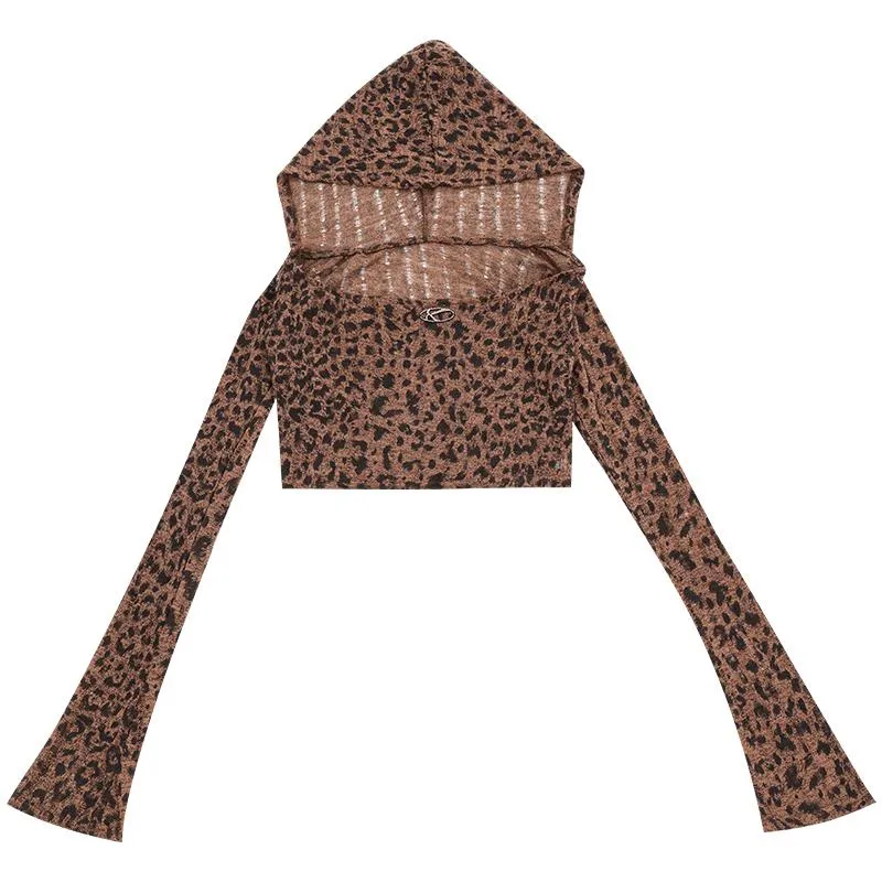 Grunge leopard print crop top