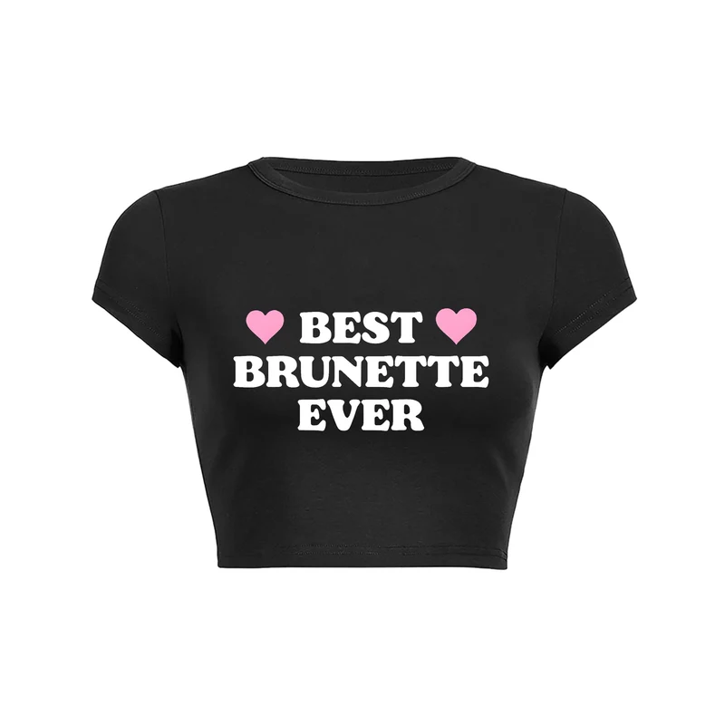 Y2K Brunette Pride Heart crop top baby tee