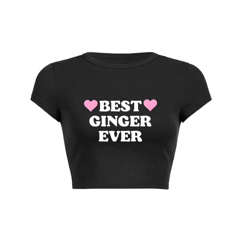 Y2K Ginger Pride Heart crop top baby tee