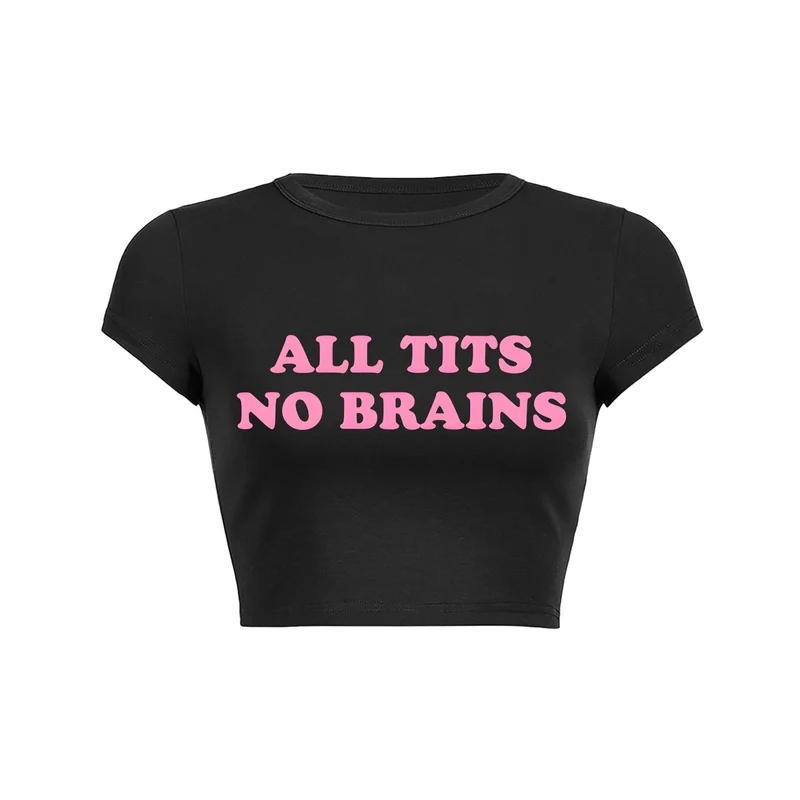 Sassy roze letters statement crop top baby tee