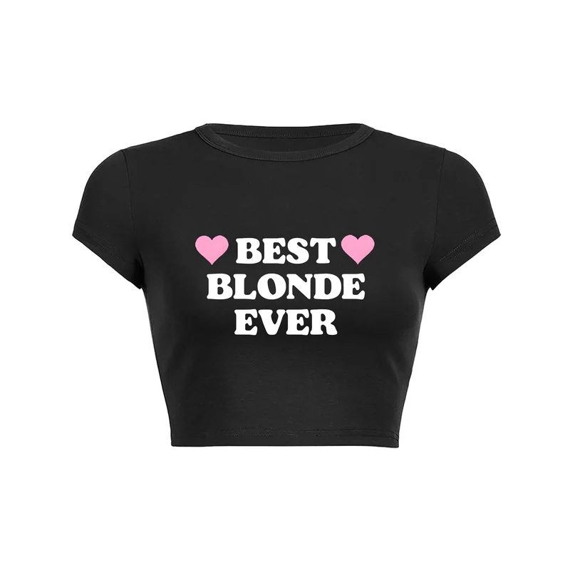 Y2K Blonde Pride Hart crop top baby tee