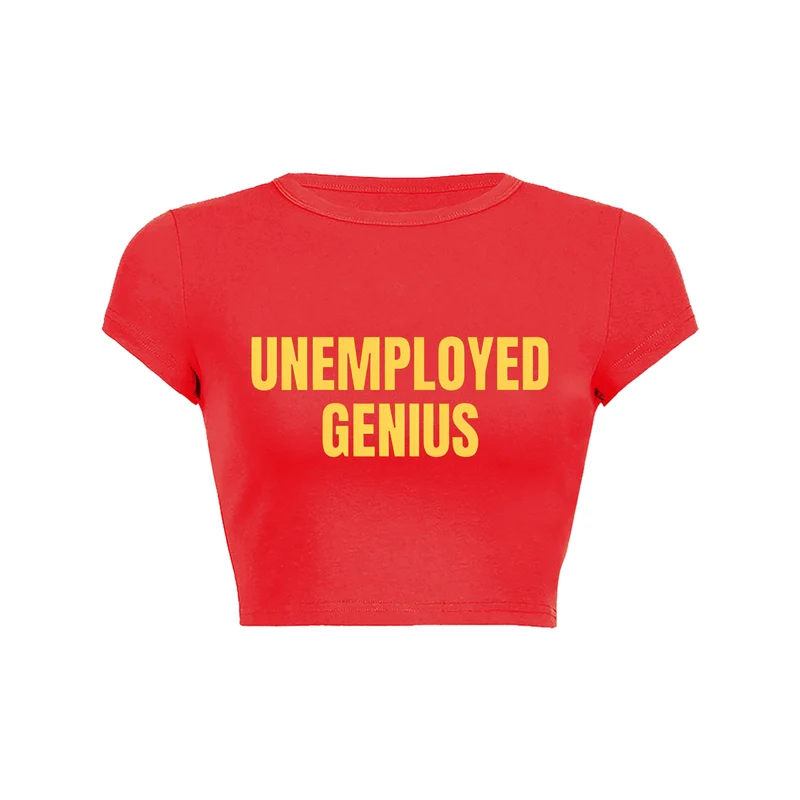Werkloze Genius Crop Top Baby T-shirt