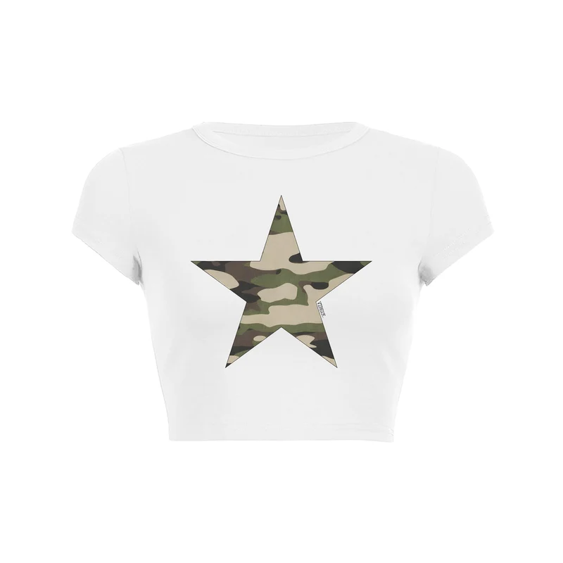 Camo Star Crop Top Baby T-shirt
