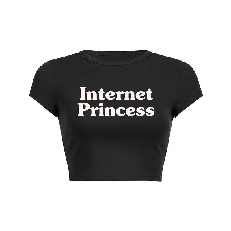 Y2K Digital Diva Crop Top Baby Tee