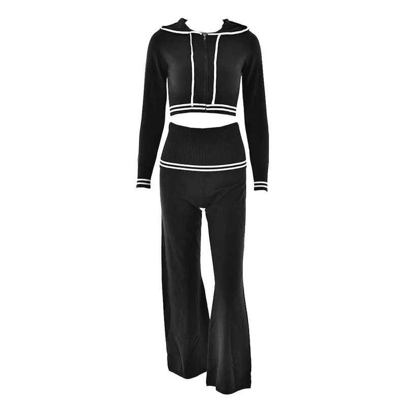 Grunge gebreide broek met rits