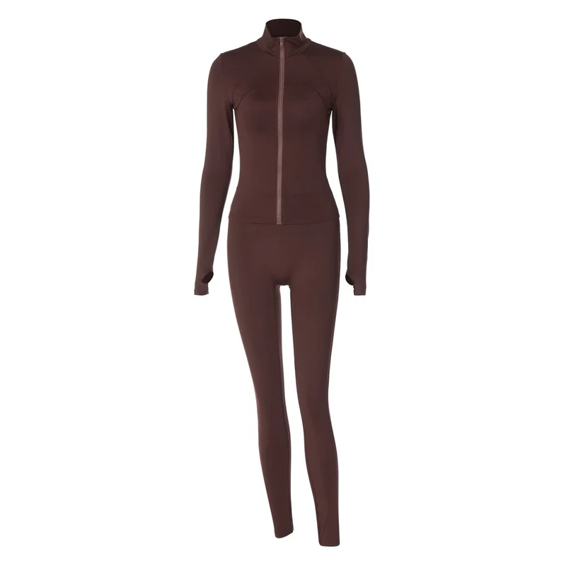 Grunge broek met hoge hals en rits, set