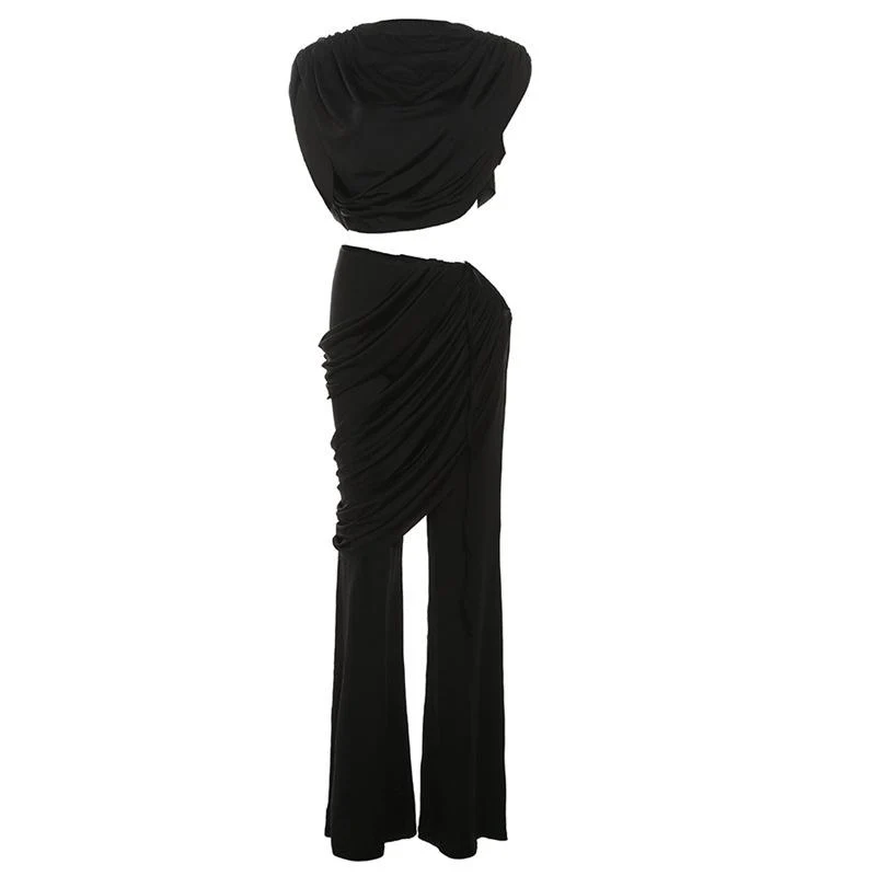 Grunge-broek met ruches en kapmouwtjes