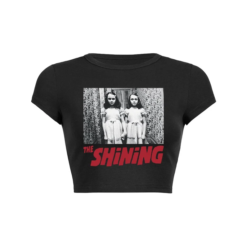 Y2K Hallway Horrors crop top baby tee