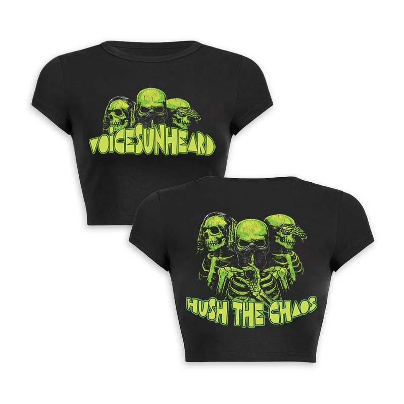 Goth Voices in the Dark crop top baby tee