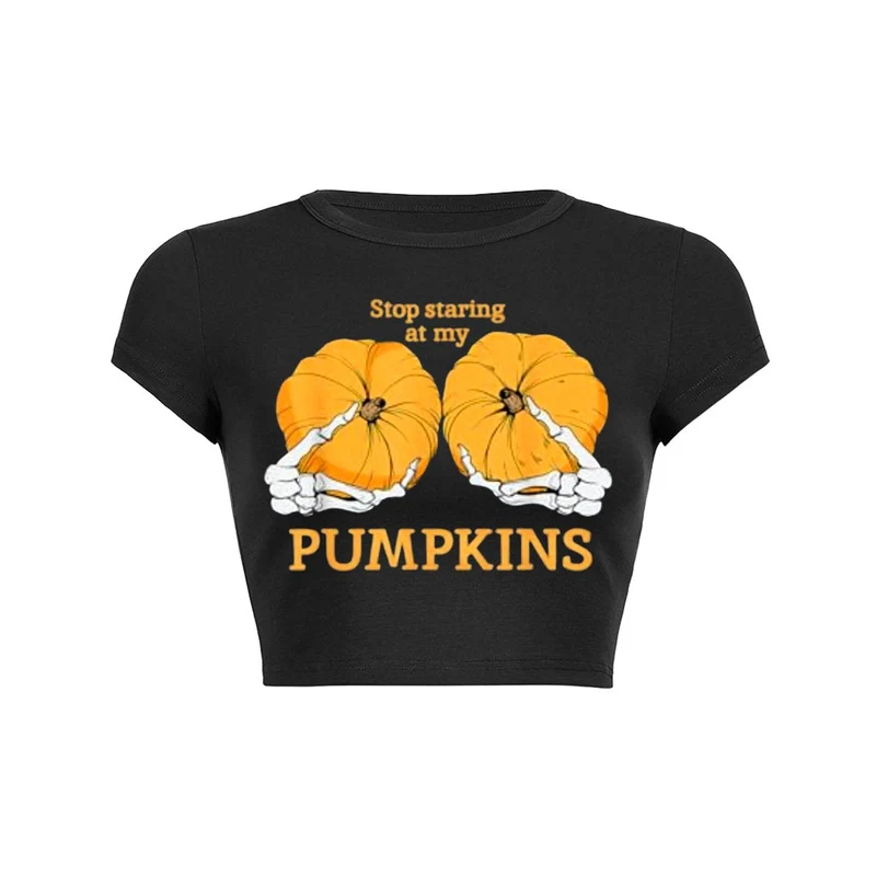 Y2K Pumpkin Gaze crop top baby tee