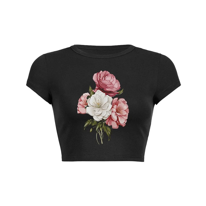 Y2K bloemenboeket crop top