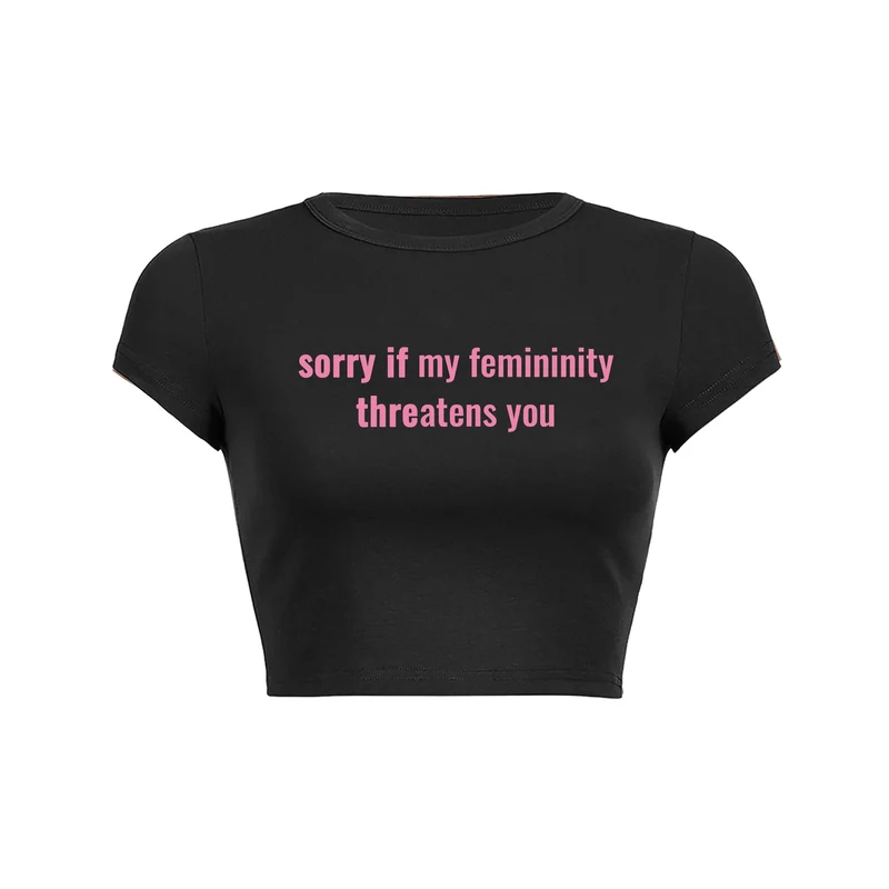 Y2K Feminine Power crop top baby tee