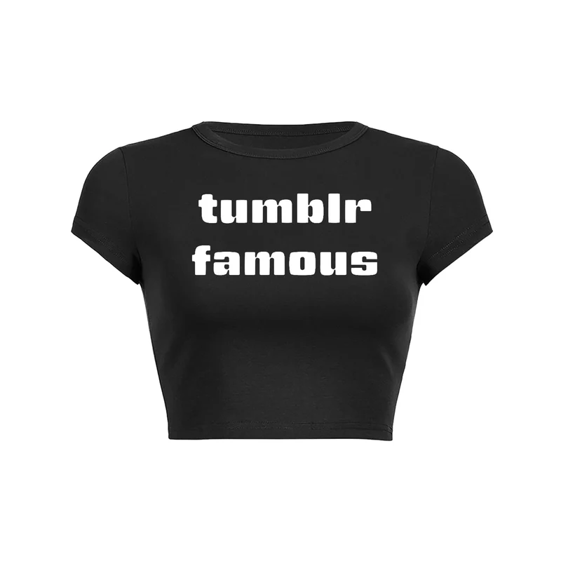 Y2K Online Fame crop top baby tee