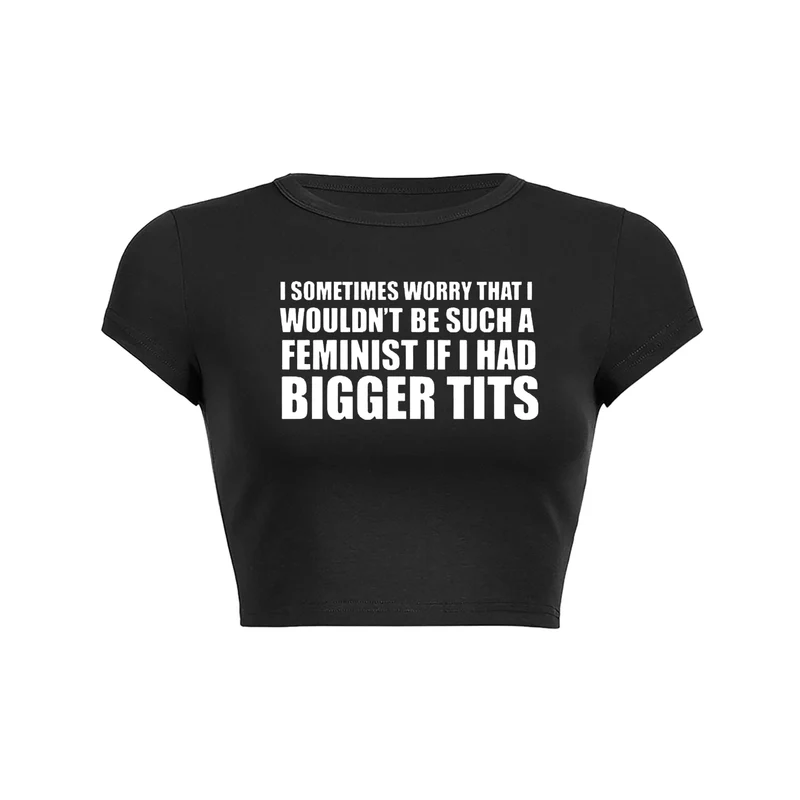 Feministische humor crop top baby T-shirt