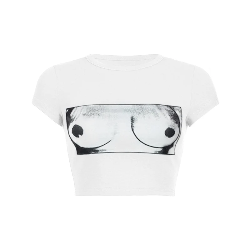 Y2K Figure Crop Top Baby Tee