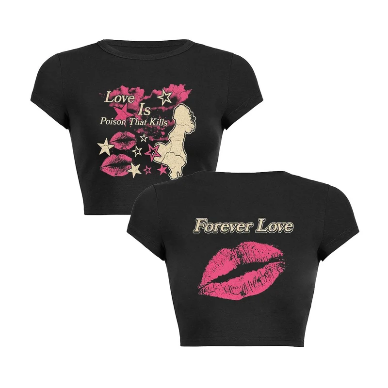 Y2K Love Poison Crop Top Baby Tee