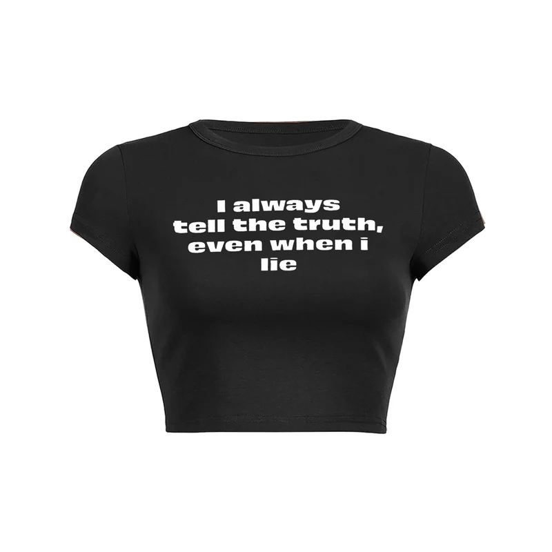 Y2K Waarheidsgetrouwe Leugens Crop Top