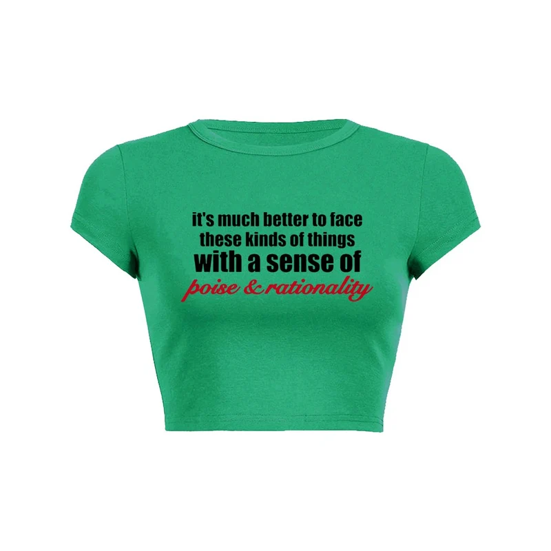Y2K Poised Rational Crop Top Baby Tee