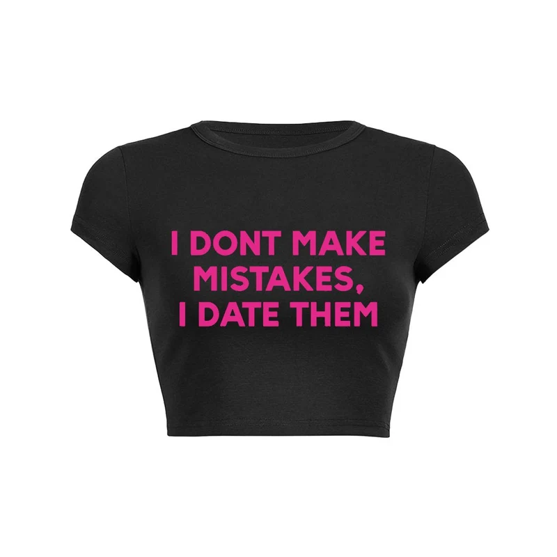 Y2K Love Mistakes Crop Top Baby Tee
