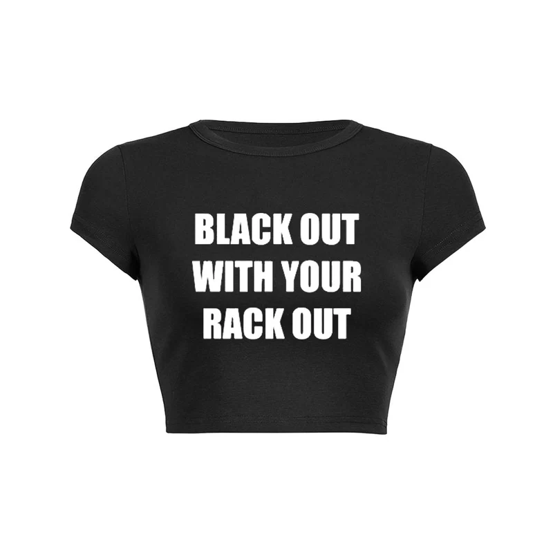 Y2K Party Hard Crop Top Baby Tee