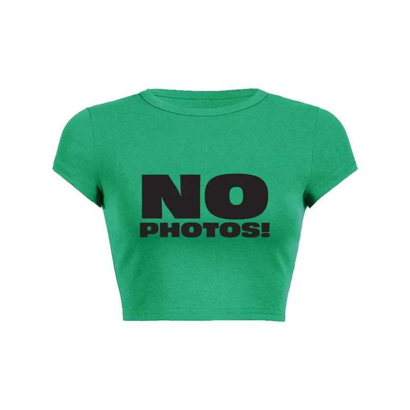 Y2K No Paparazzi Crop Top Baby Tee