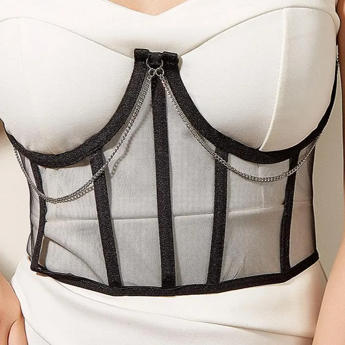 Mesh steek metalen ketting veter korset