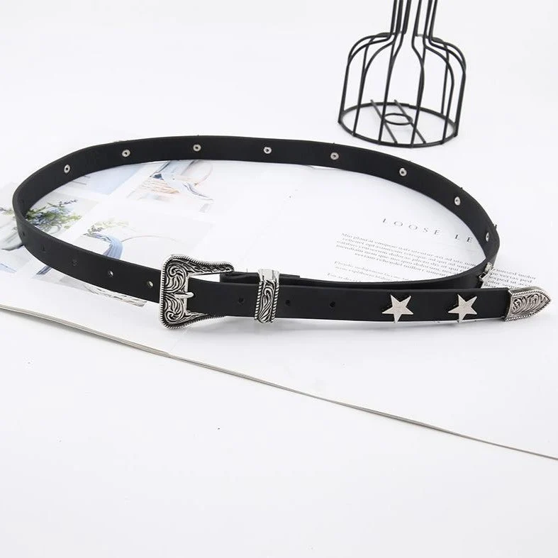 Verstelbare riem van PU-leer met gothic sterrenmotief