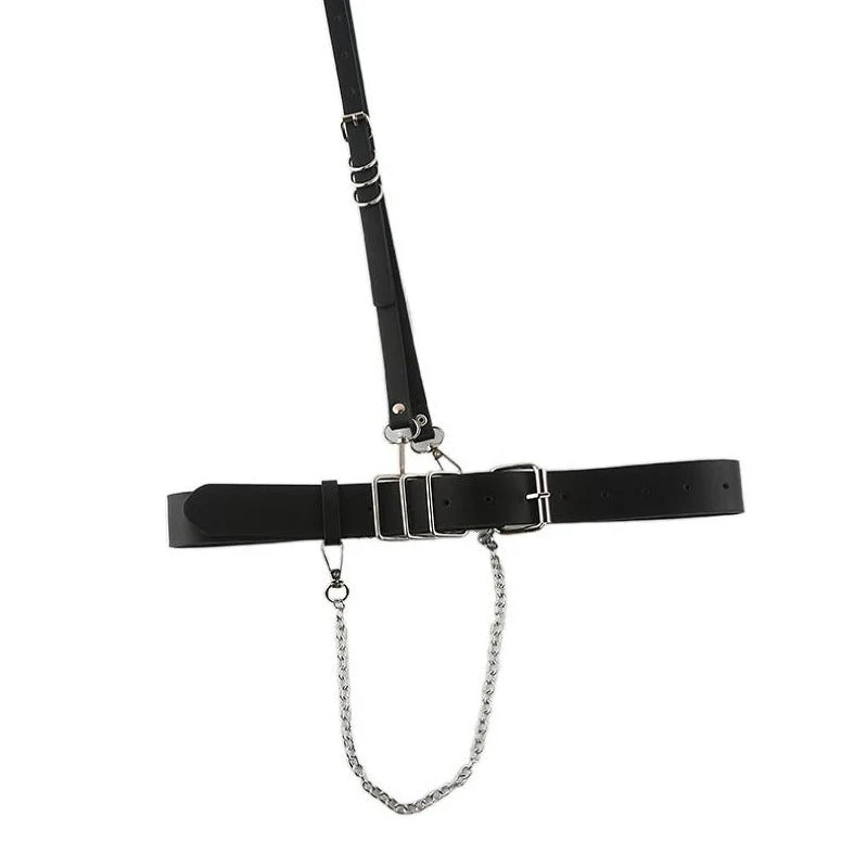 Gotische gesp, metalen ketting, verstelbare riem