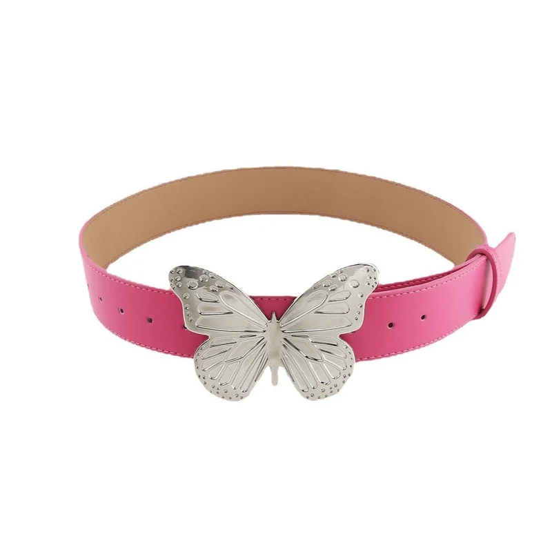 Y2K vlinderdecoratie PU leren riem