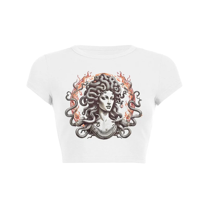 Medusa Flame Crop Top Baby T-shirt